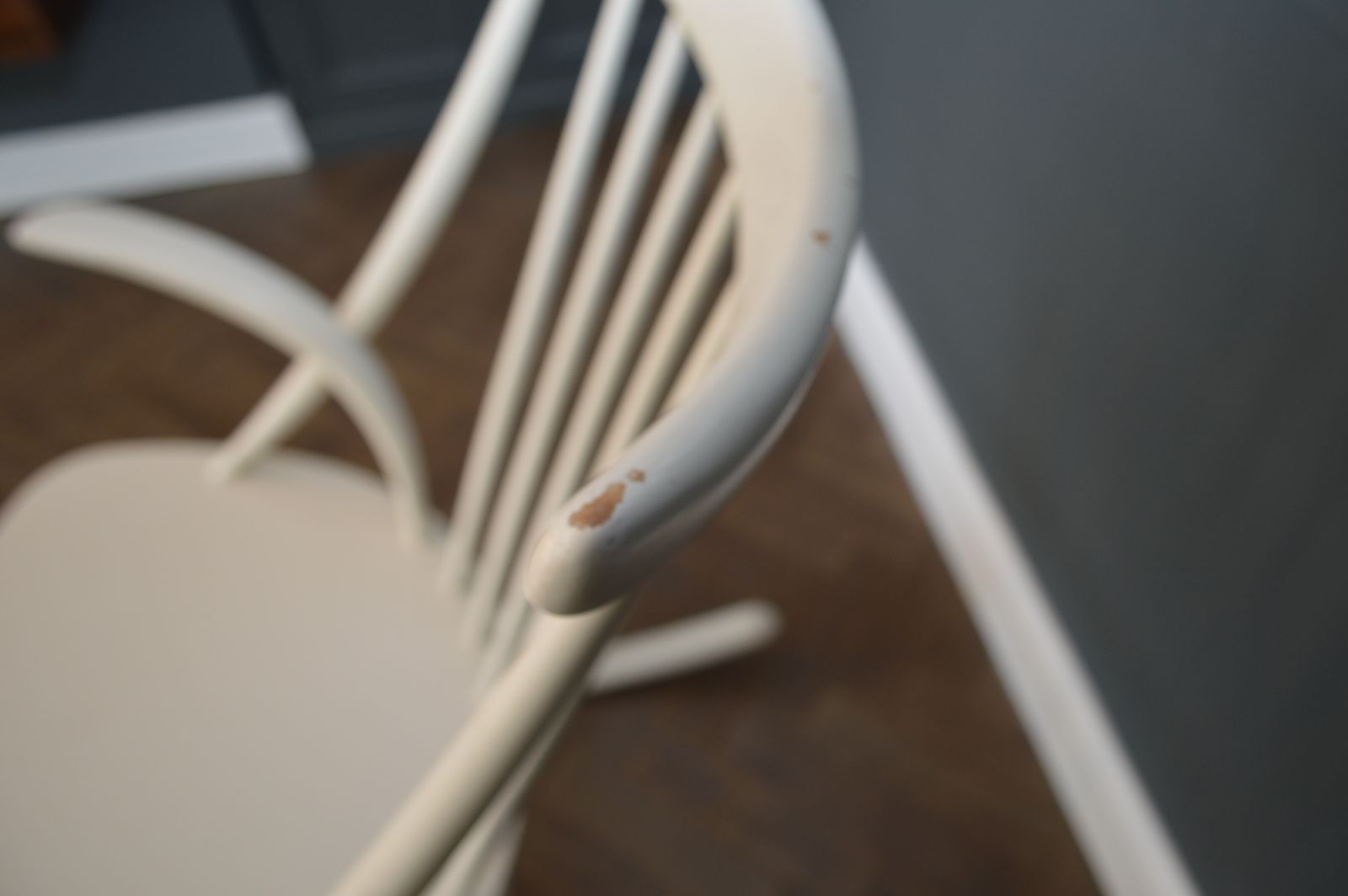 Vintage Danish Rocking Chair By Illum Wikkelso In White, 1960s. photo vinterior