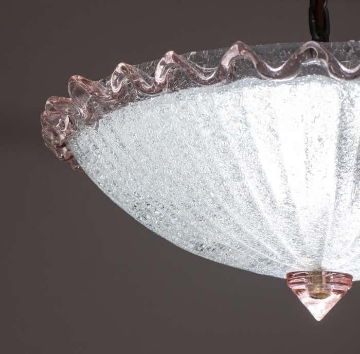 Italian Pink Murano Glass Ceiling Fixture, Murano, 1960 photo Lighting