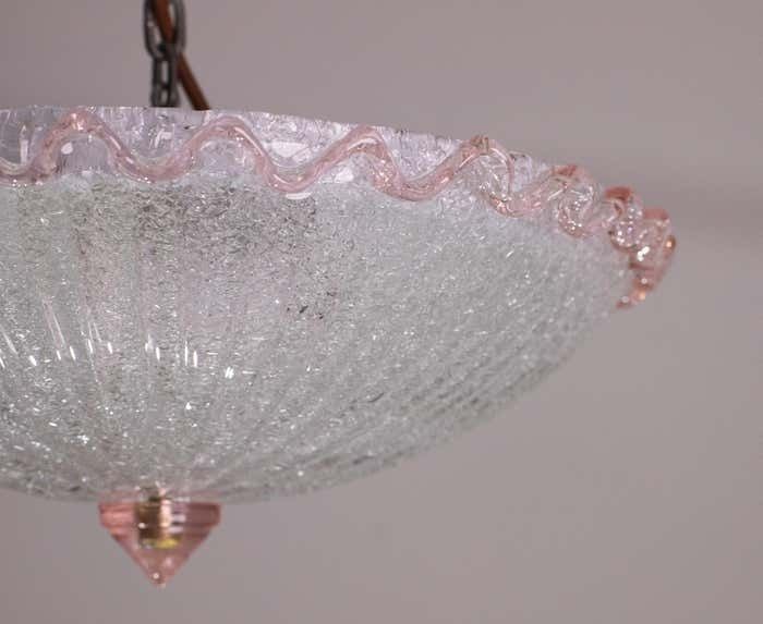 Italian Pink Murano Glass Ceiling Fixture, Murano, 1960 photo vinterior