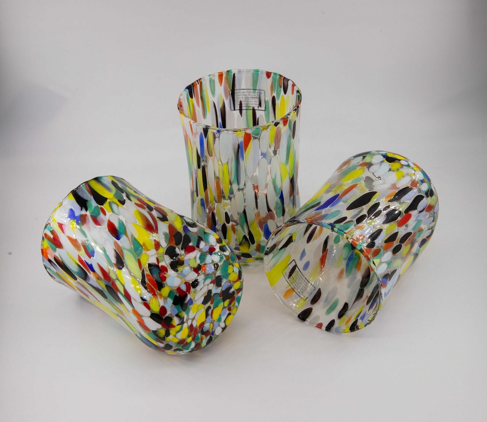 Honolulu, Set Of 6 Murano Glasses Color "Harlequin", Handmade, Murano Glass Made In Italy photo Home Decor