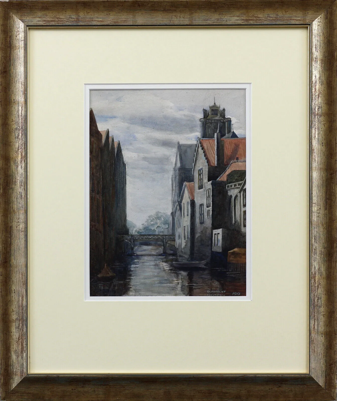 Watercolour By Frank S Sanderson. Titled "Dordrecht"