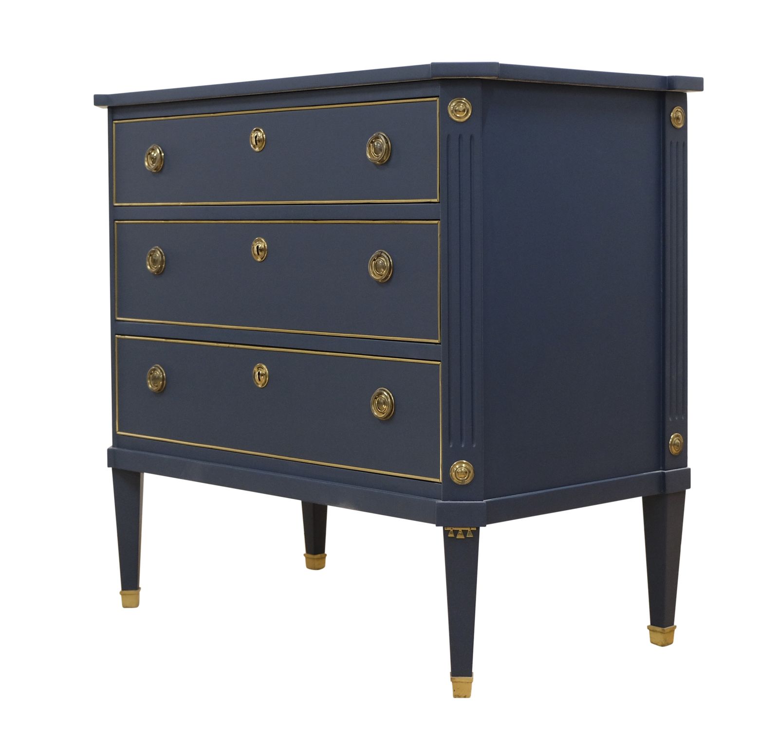 Gustavian Style 3 Drawer Chest Painted  Mifnight Blue photo buy