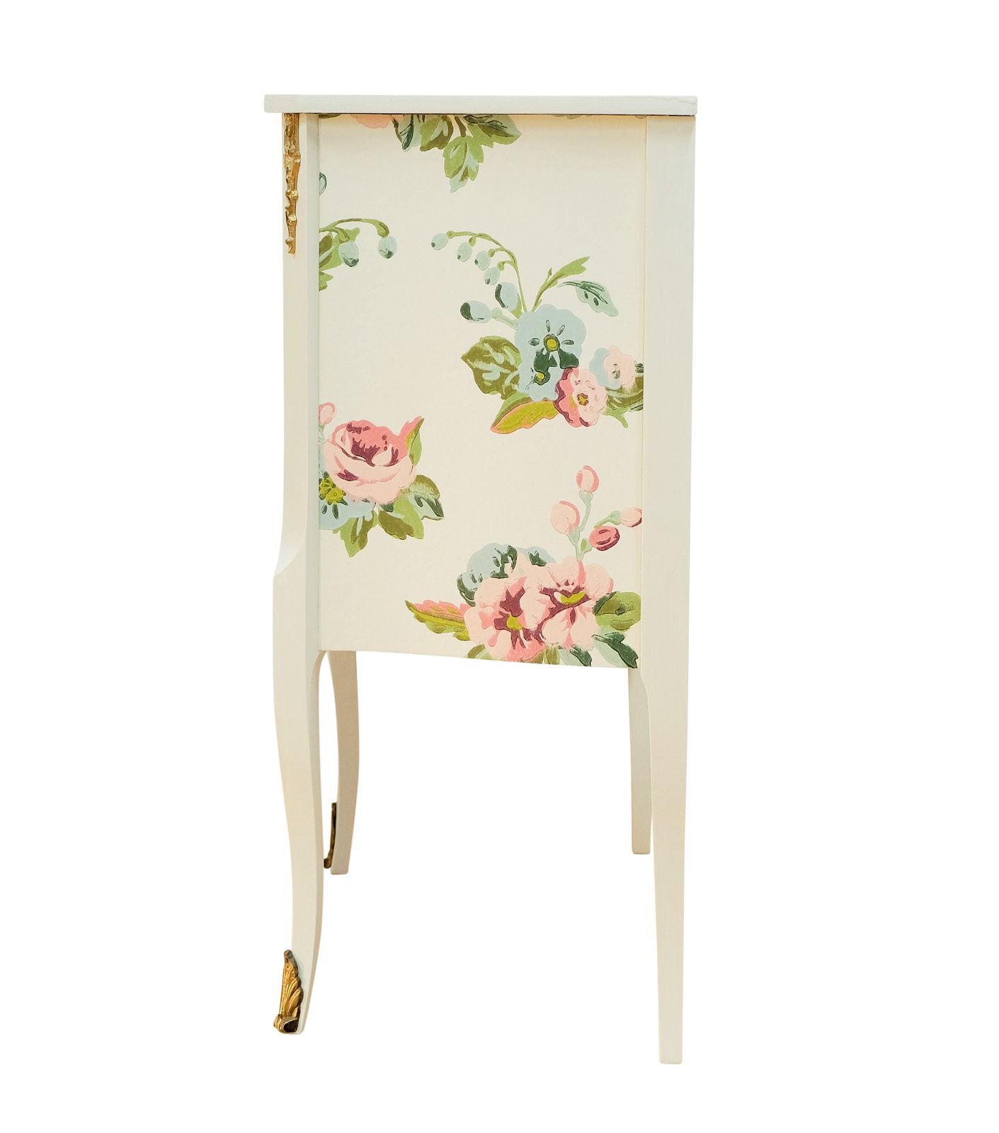 Louis XV Style Chest Three Drawer Chest With Floral Design And  Wooden Top photo Furniture