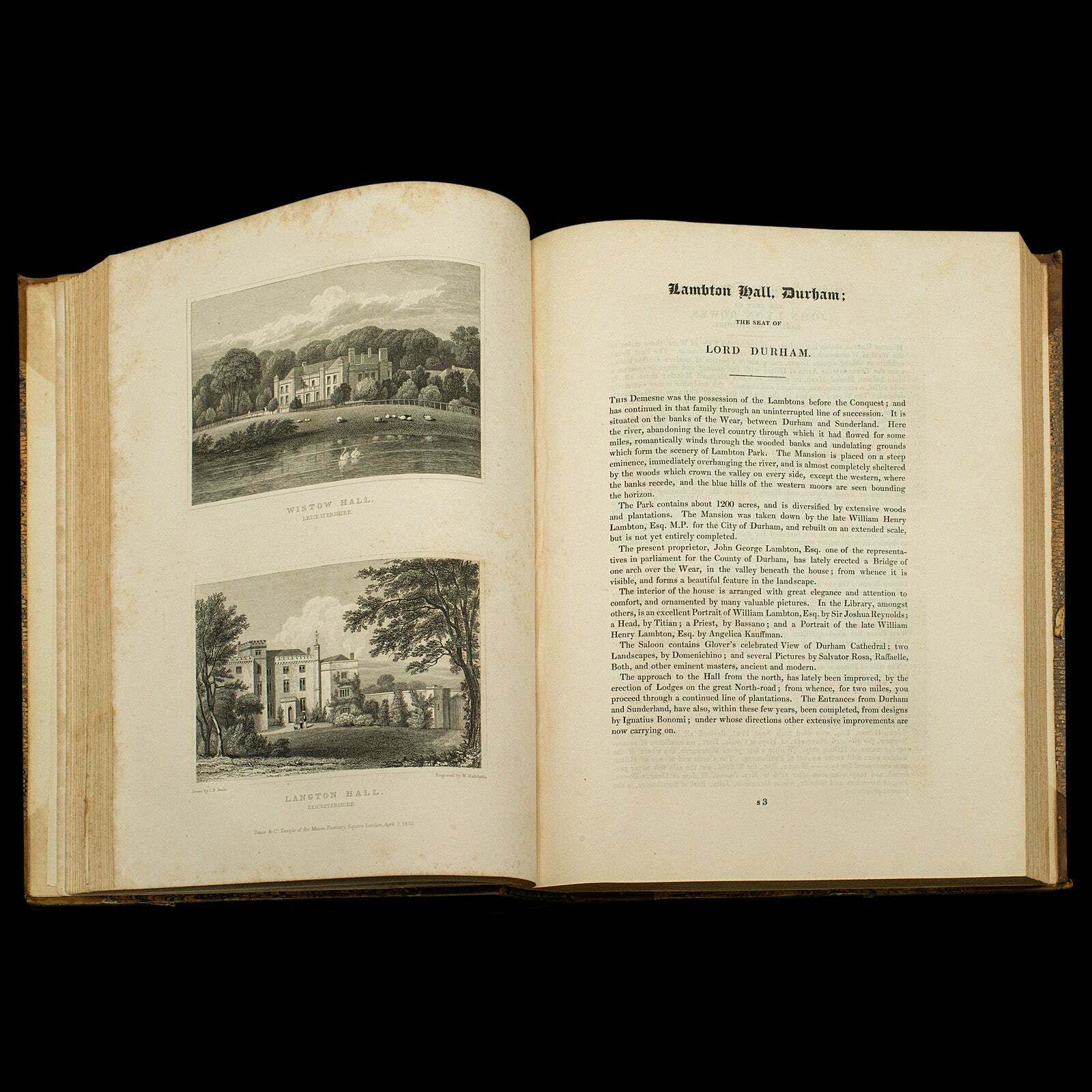 2 Antique Books, Jones' View Of Seats, Mansions & Noblemen, English, Georgian photo vinterior