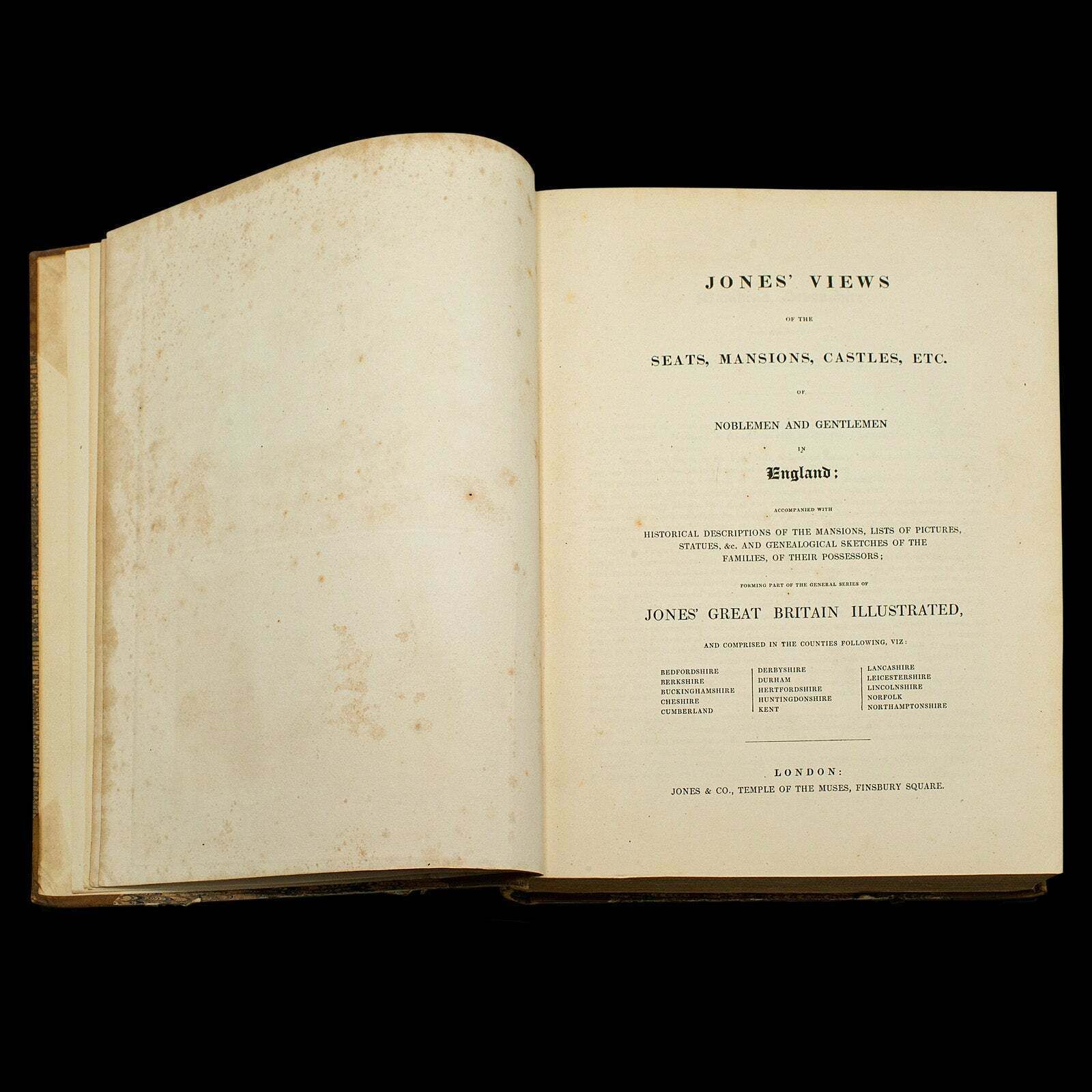 photo furniture 2 Antique Books, Jones' View Of Seats, Mansions & Noblemen, English, Georgian