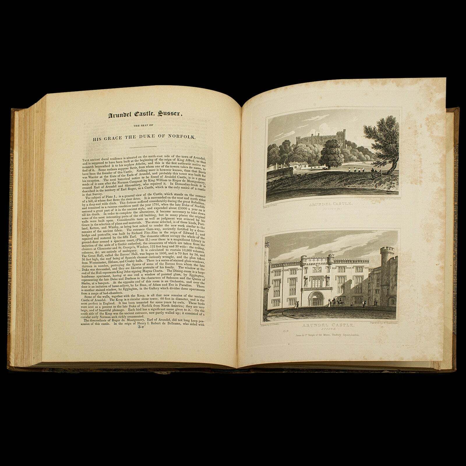 895.0 2 Antique Books, Jones' View Of Seats, Mansions & Noblemen, English, Georgian photo