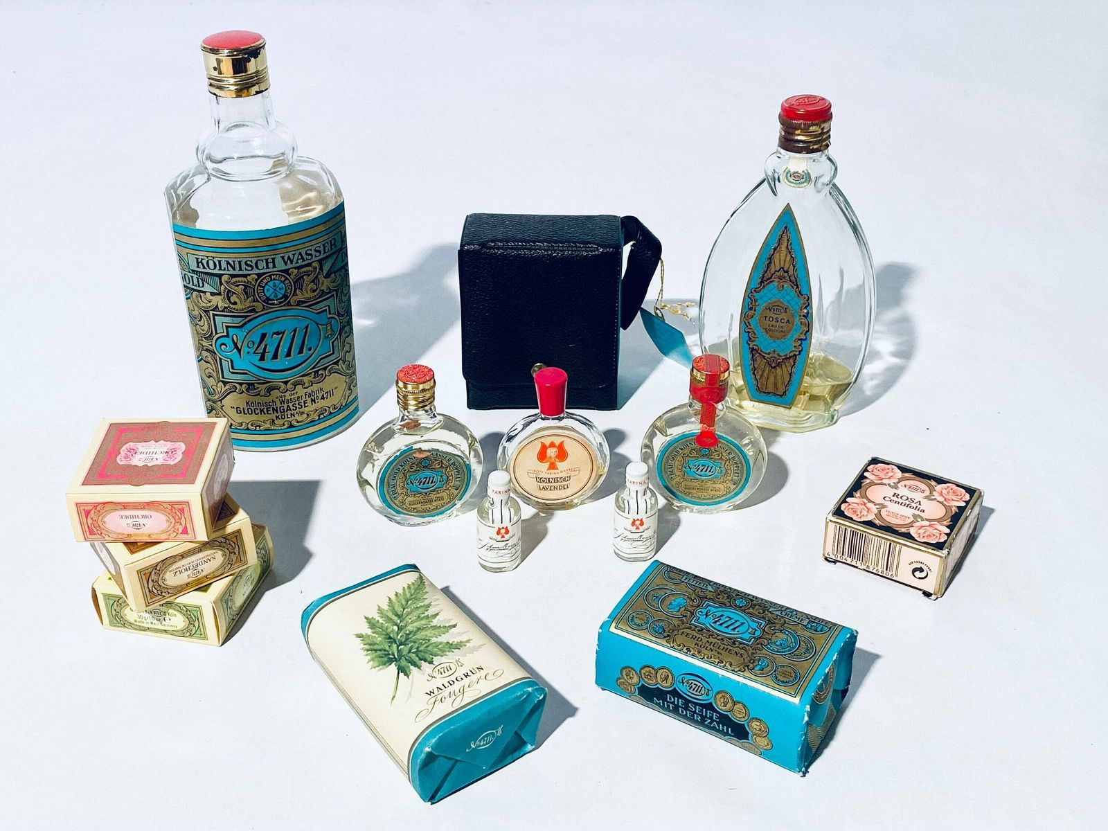 Vintage 4711 Eau De Cologne Perfume Bottle & Soap Set / 1950s Cologne
