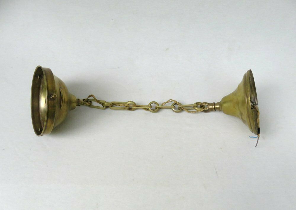 photo vintage Extraordinary Art Nouveau Ceiling Lamp In Brass And Opaline Glass, Austria, 1910s