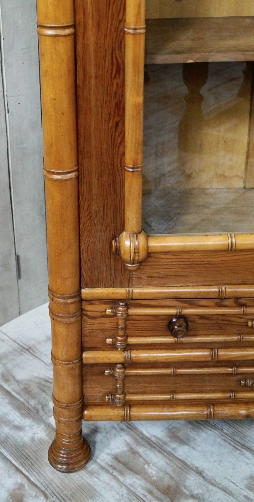 Victorian Faux Bamboo Glazed Bookcase photo 2600.0