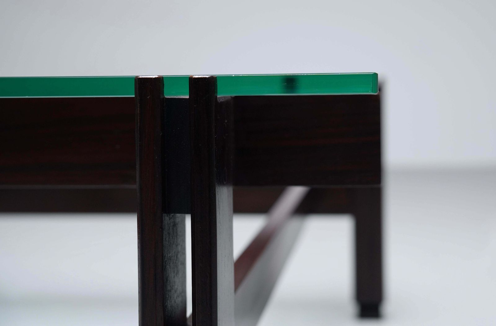 Ico Parisi Coffee Table In Glass And Wood For Cassina, Italy, 1962 photo for sale
