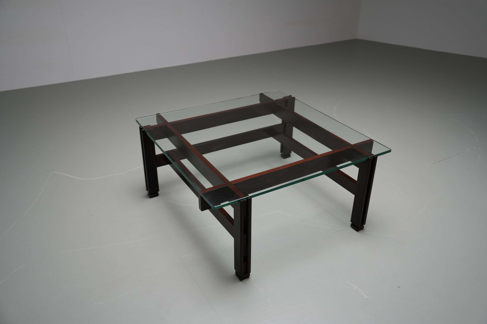 Ico Parisi Coffee Table In Glass And Wood For Cassina, Italy, 1962 photo vinterior