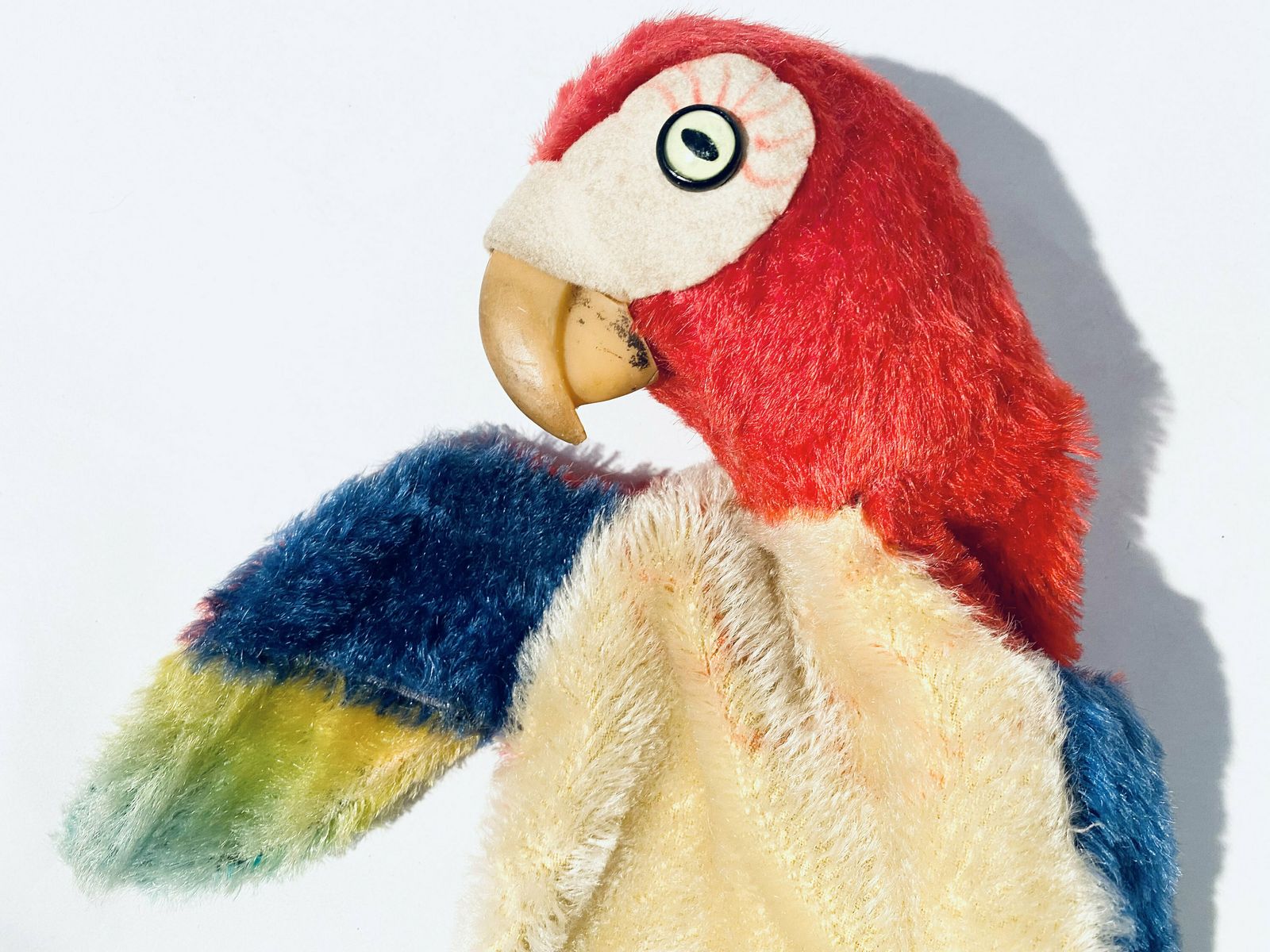 Vintage Steiff Stuffed Hand Puppet Parrot Toy 1950s Germany photo Home Decor