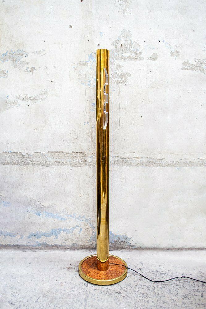 Bright Hanger In Brass, Acrylic Glass And Briarwood, Italy, 1970s