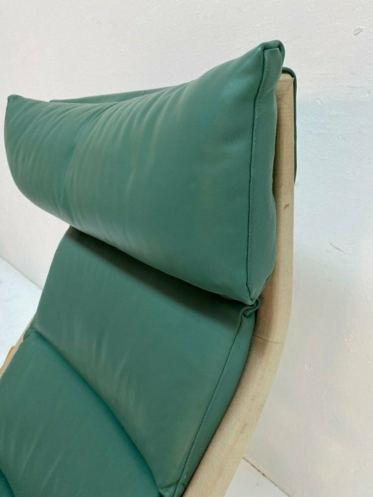 Pernilla 69 Armchair In Green Leather By Bruno Mathsson For Dux, 1960s photo vintage