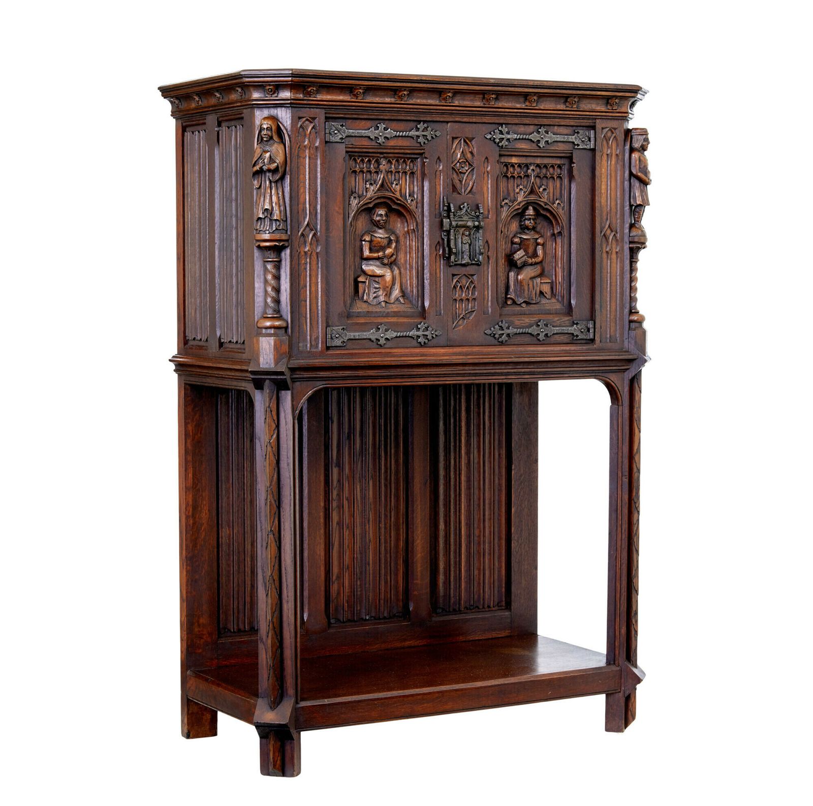 Early 20th Century Carved Oak Renaissance Revival Cupboard