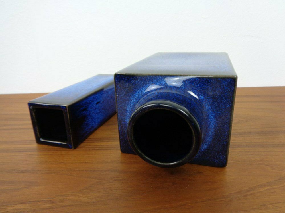 385.0 Blue Japanese Ceramic Vases, 1960s, Set Of 2 photo