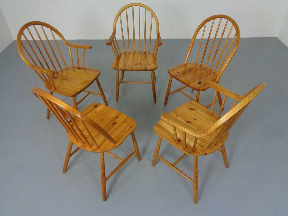 Pine Chairs By Erik Ole Jørgensen, Set Of 5 photo Furniture