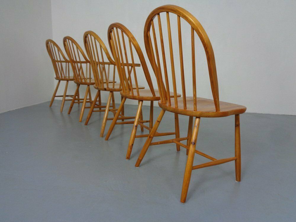 Pine Chairs By Erik Ole Jørgensen, Set Of 5 photo vintage