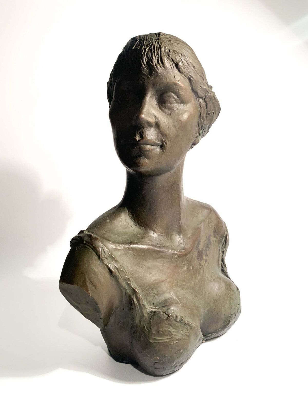 Bust Of A Lady In Lost Wax Bronze Sculpture By Giuseppe Motti, 1950s