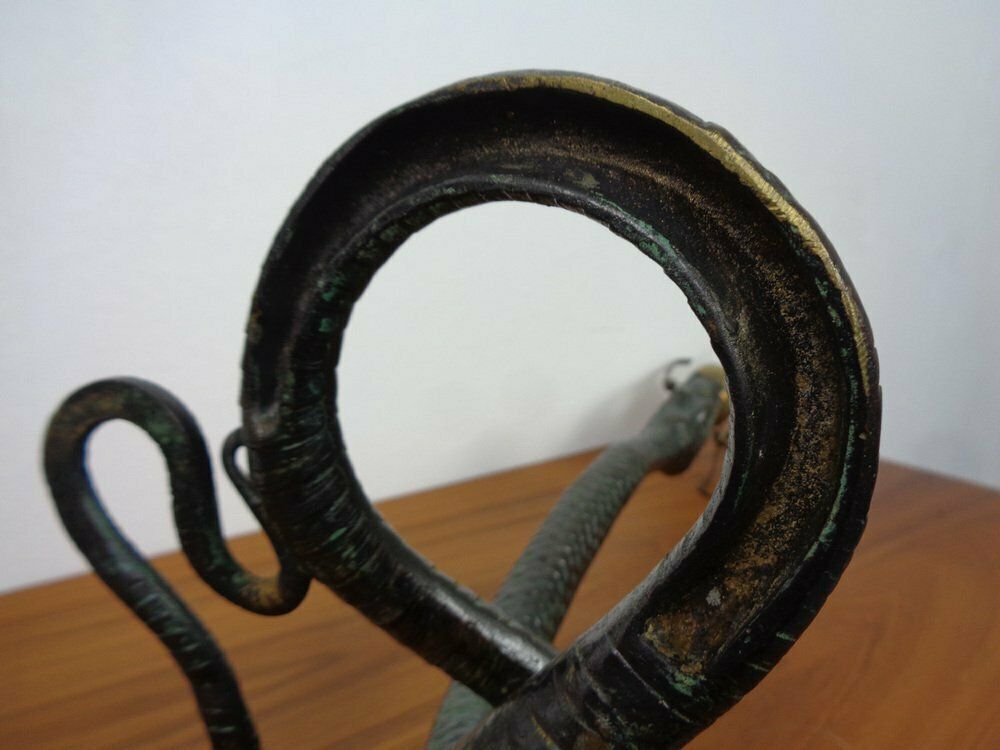 Art Deco Snake Bonze Table Lamp, France, 1920s photo Lighting
