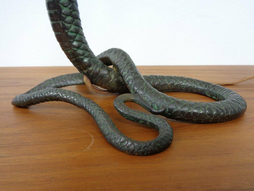 1883.0 Art Deco Snake Bonze Table Lamp, France, 1920s photo