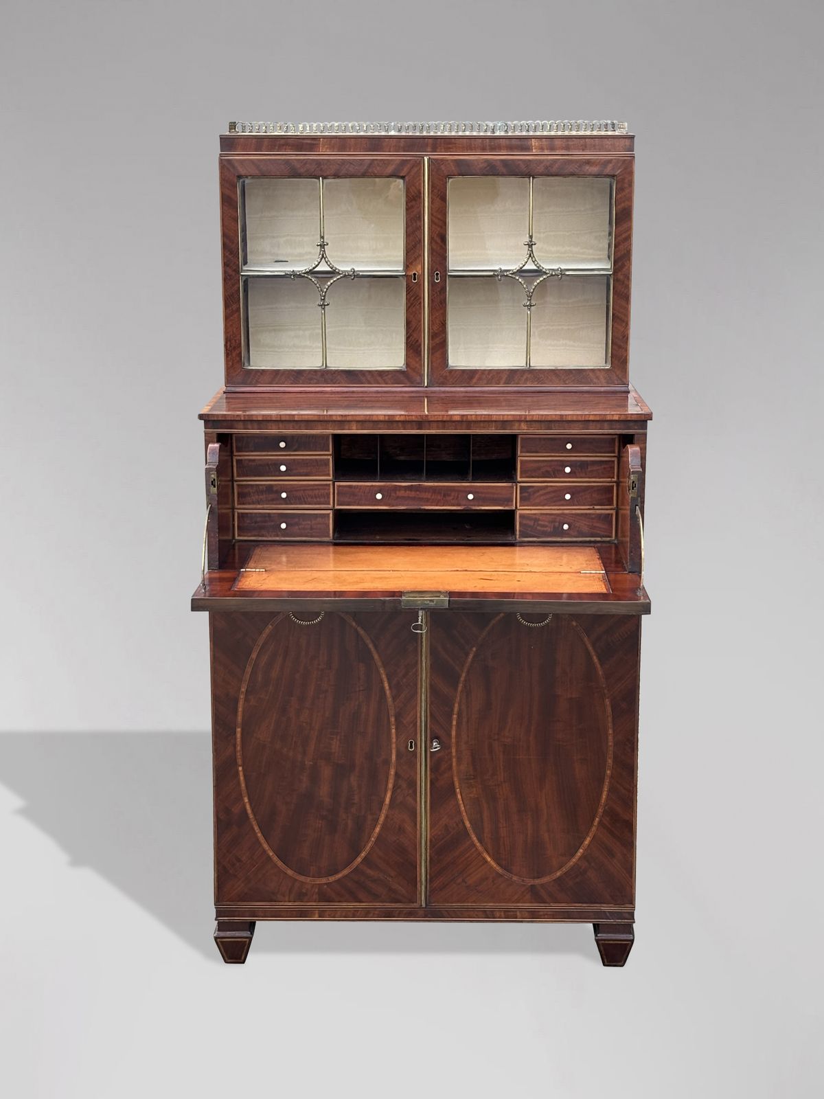 Early 19th Century Regency Period Mahogany Secretaire Bookcase photo 5760.0