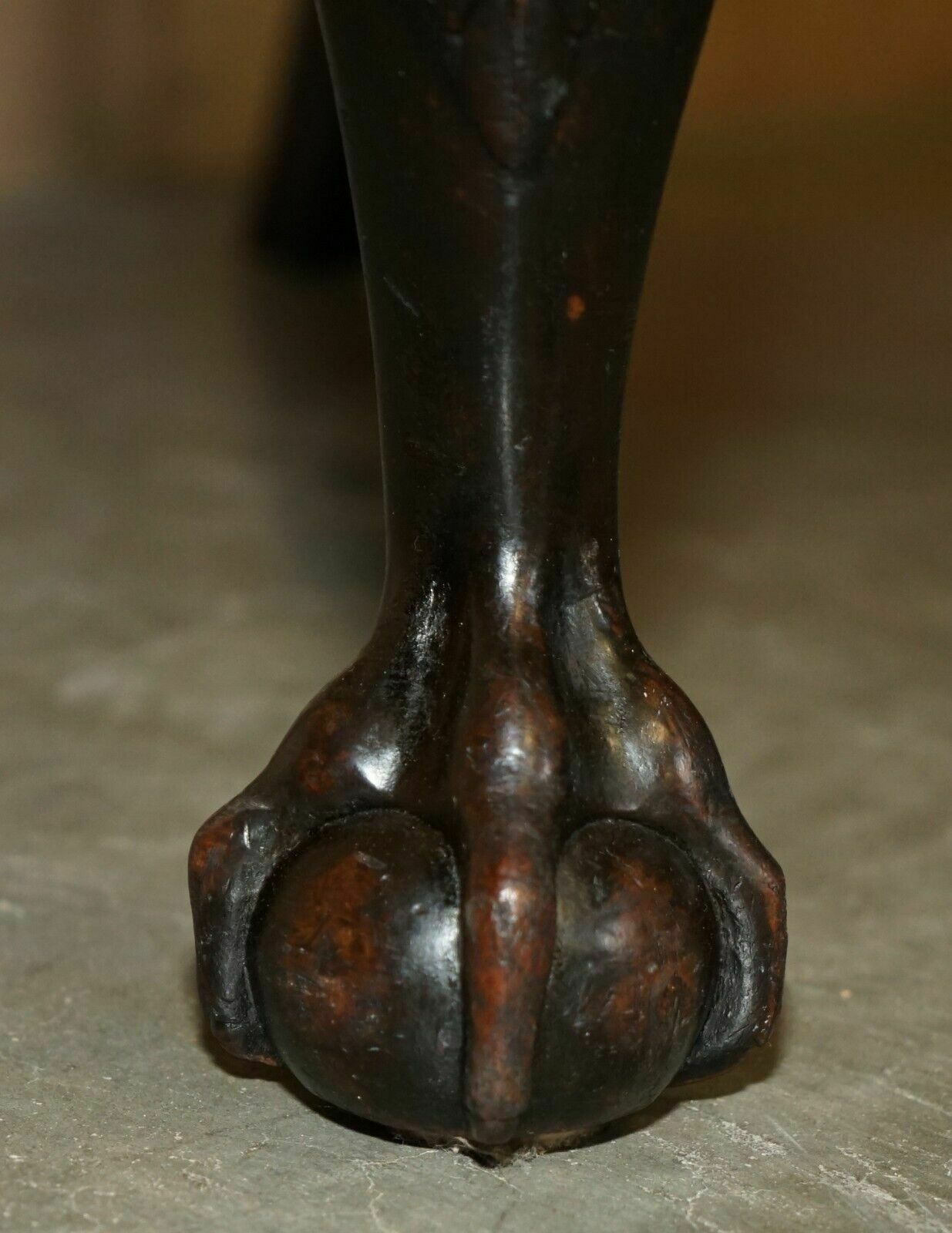 18th Century Claw & Ball Feet Carved Antique Wingback Armchair Frame photo 1850.0