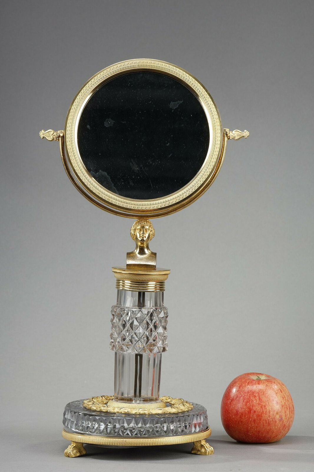 Toilet Mirror In Cut Crystal And Charles X Gilt Bronze Frame photo for sale