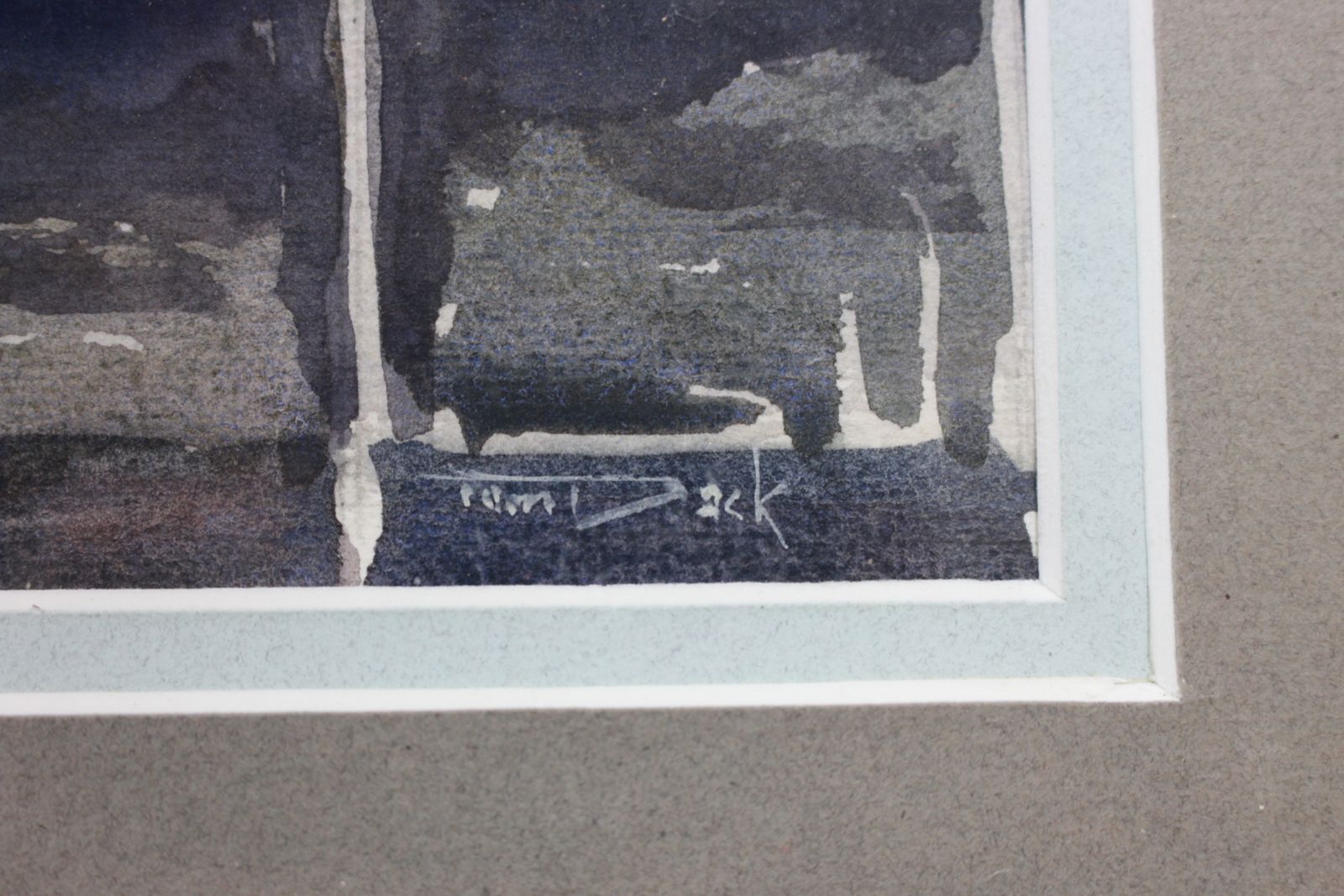 Tom Dack Watercolour ” Dust Sheets ” , North East Artist Born 1933 photo for sale