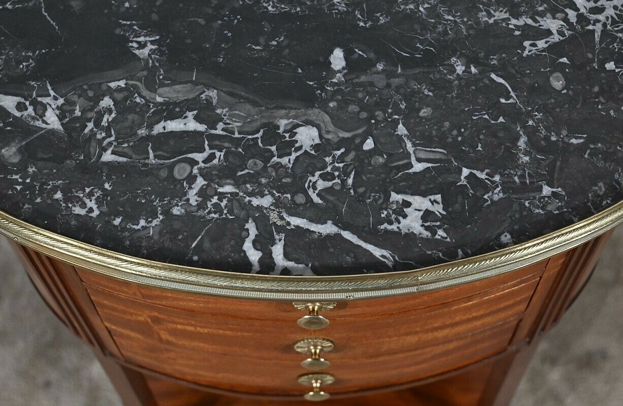Small Mahogany Drum Table, Louis XVI Style – 1st Half Of The 20th Century photo vinterior