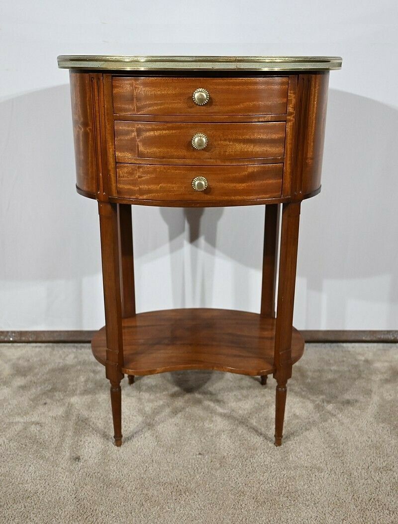 Small Mahogany Drum Table, Louis XVI Style – 1st Half Of The 20th Century photo vintage