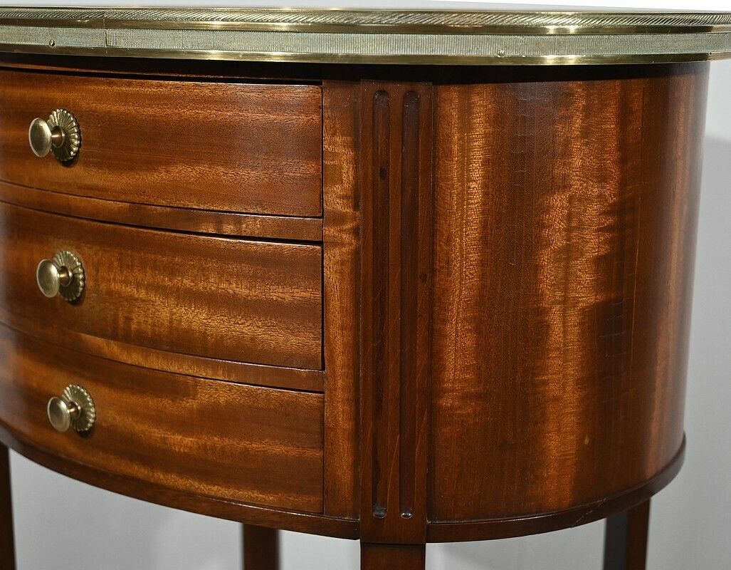 1262.58064556 Small Mahogany Drum Table, Louis XVI Style – 1st Half Of The 20th Century photo