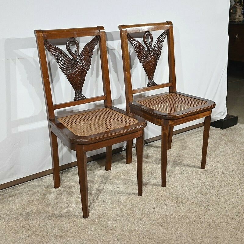 Pair Of Mahogany Chairs, Directoire Style – Late 19th Century photo furniture