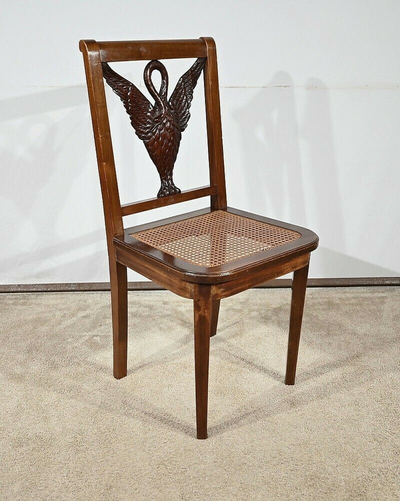 Pair Of Mahogany Chairs, Directoire Style – Late 19th Century photo vintage