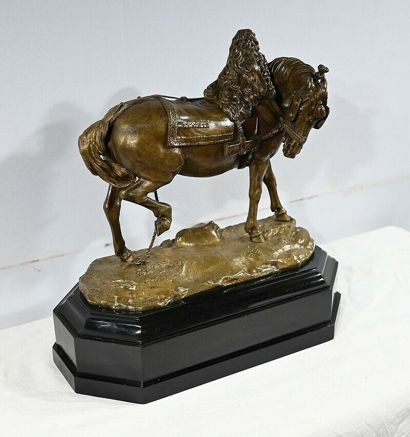 Important Bronze “The Draft Horse” By T. Gechter – 1841 photo furniture