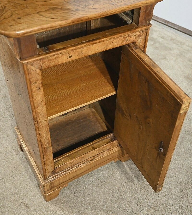 photo vintage Ash Bedside Table, Restoration Period – 1st Part 19th Century