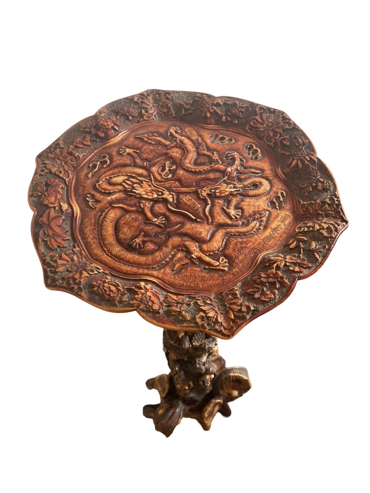 A Tall Resin Oriental Jardiniere, Decorated With Elephant, Chinese Dragons And Naked Figures. photo for sale
