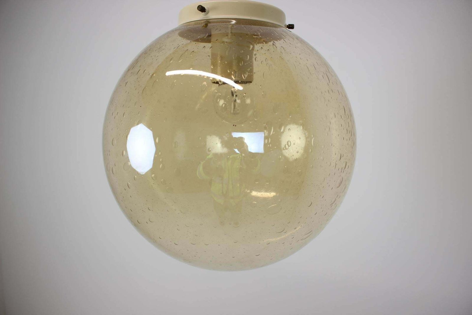 Mid Century Brass And Glass Chandelier By Valasske Mezirici, 1970's photo vinterior