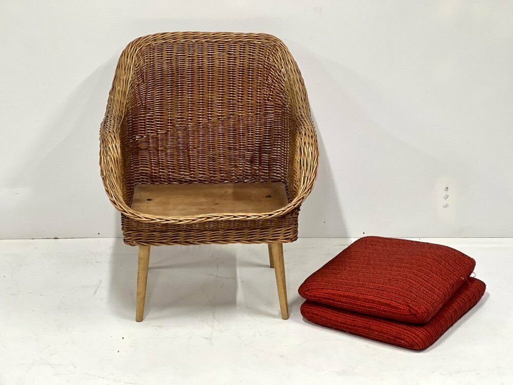 photo vinterior Rattan Lounge Chairs, 1960s, Set Of 2