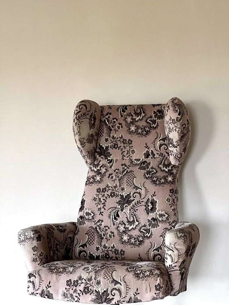 Draaibare Fauteuil Met Vleugelleuningen, Tsjecho Slowakije, Jaren 1970 photo vintage