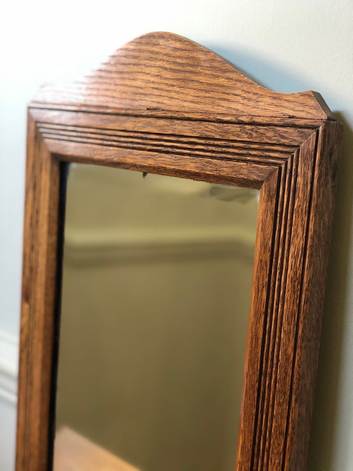 Antique Wall Mirror Valet, English, Hall, Glove Box, Victorian C.1890 photo 315.0