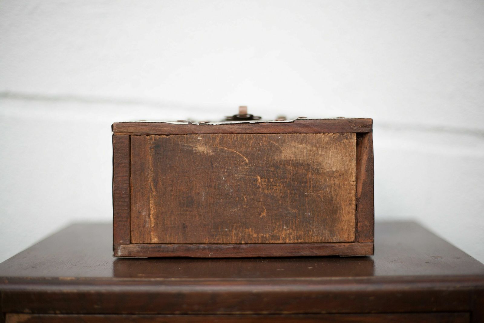 Old Mauritanian Box, Mauritania Tuareg Wooden Chest With Worked Metal And Copper Frame, Collection, Rare photo buy