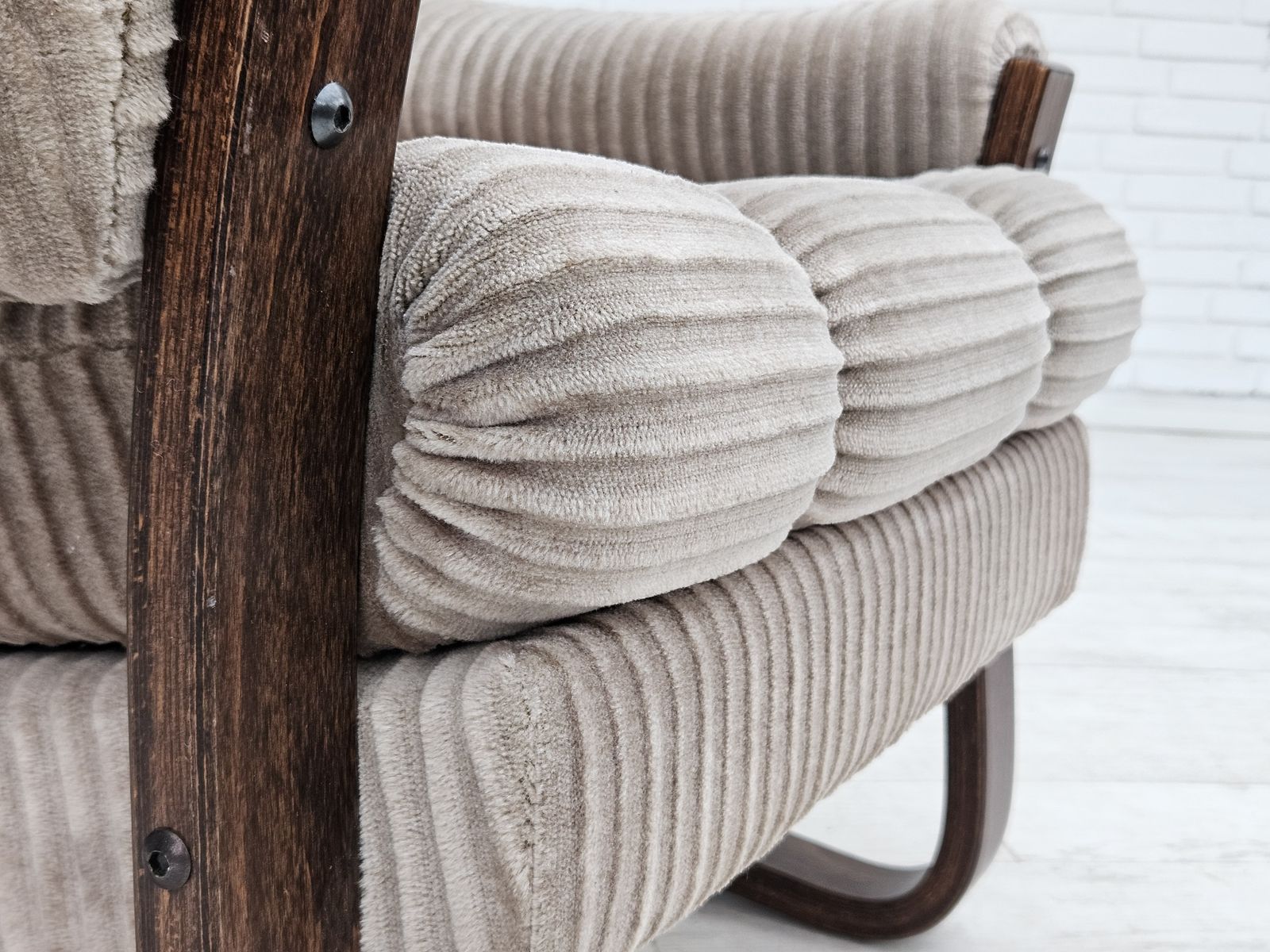 1970s, Danish Lounge Chair, Original Very Good Condition, Corduroy. photo furniture