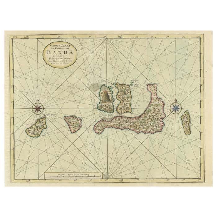 Original Anitque Map Of The Banda Or Spice Islands In The Dutch East Indies