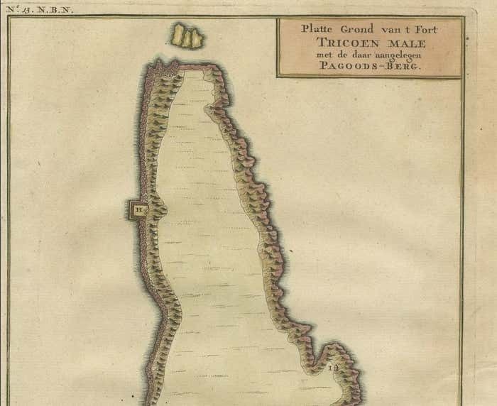 Print Of A Dutch Voc Fort On The Peninsula Trincomalee, Ceylon (Sri Lanka), 1726 photo Art