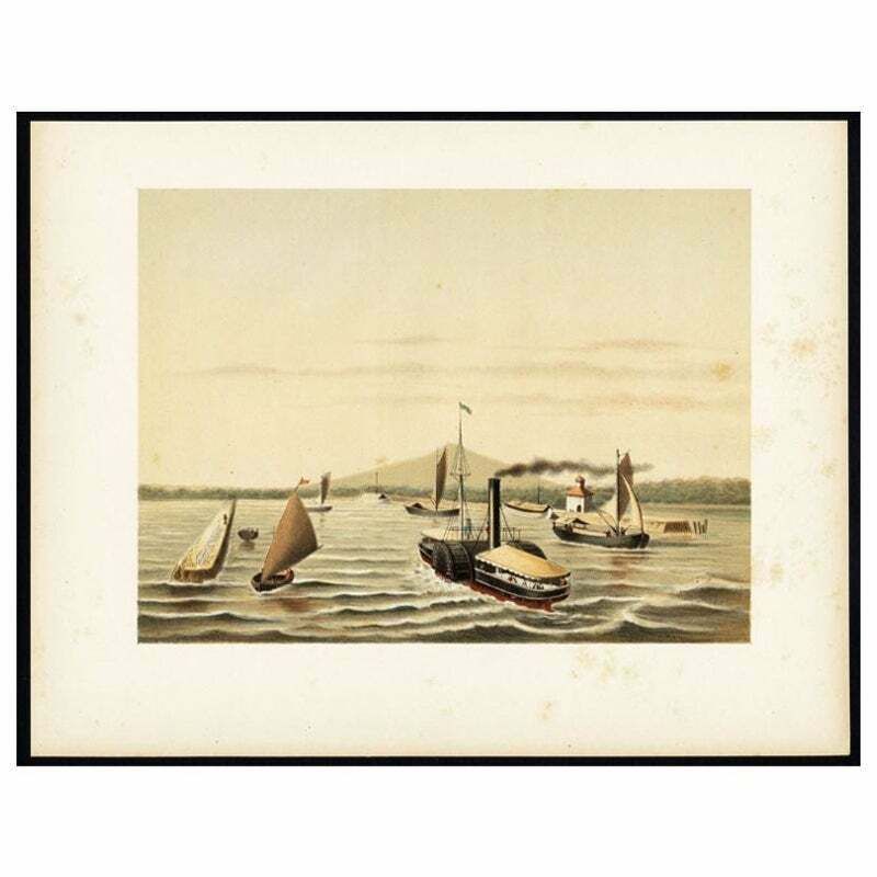 Antique Print Of The Ciliwung Paddle Steamer In Tanjung Priok Harbour, Batavia