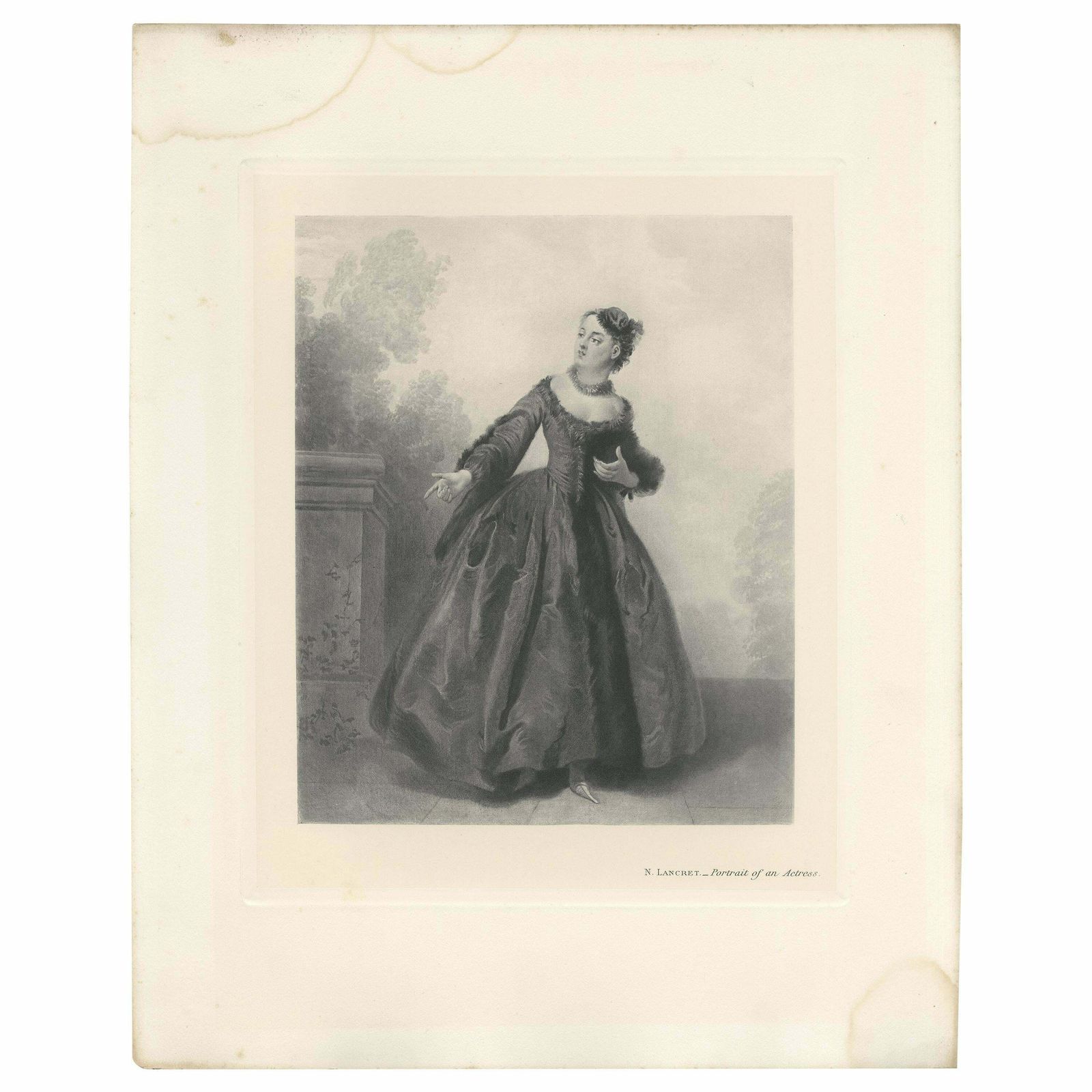 Antique Print Of 'Portrait Of An Actress' Made After N. Lancret '1902'