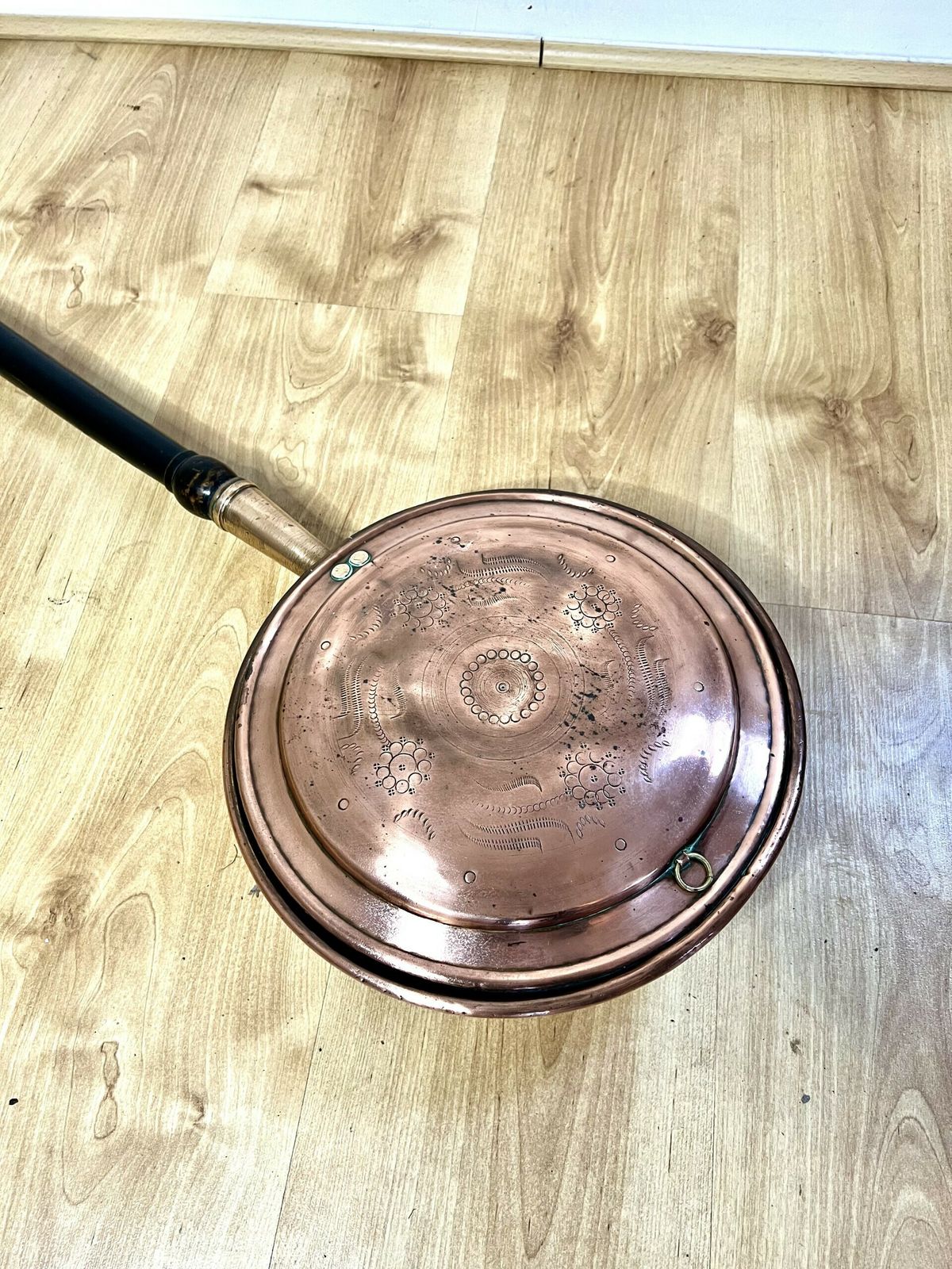 Antique George III Copper Warming Pan photo for sale