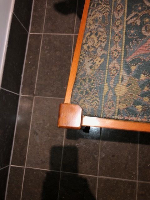 Furniture Grange France Cherry Wood Set Of 4 Dining Chairs With Floral Upholstery photo