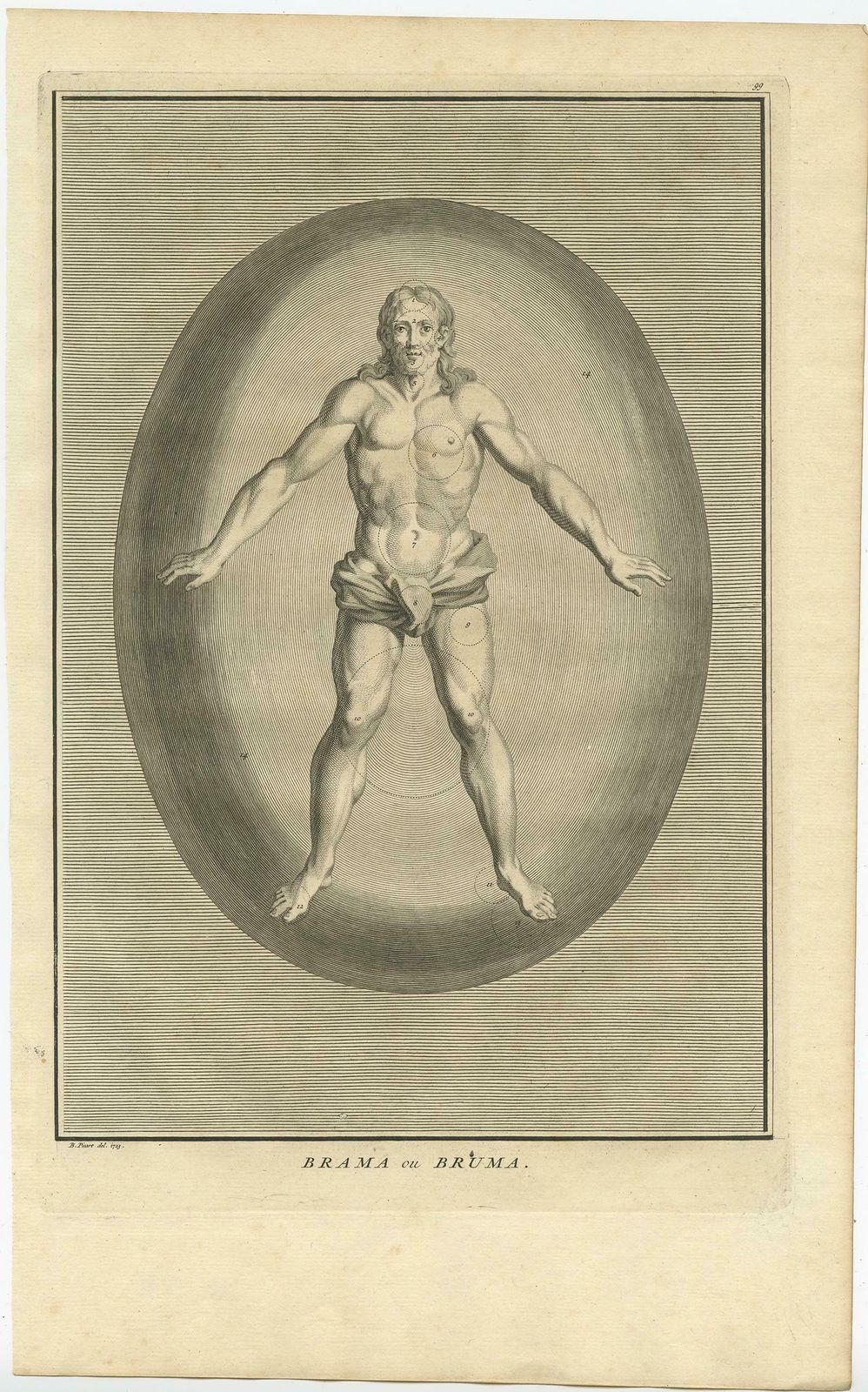 Antique Engraving Of Brahma, The Hindu Creator God, 1723 photo furniture